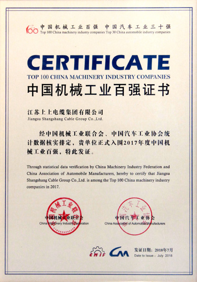 2017中国机械工业百强揭晓  mg冰球突破电缆排名23位