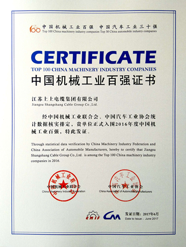 mg冰球突破电缆一连13年入选“中国机械工业百强企业”